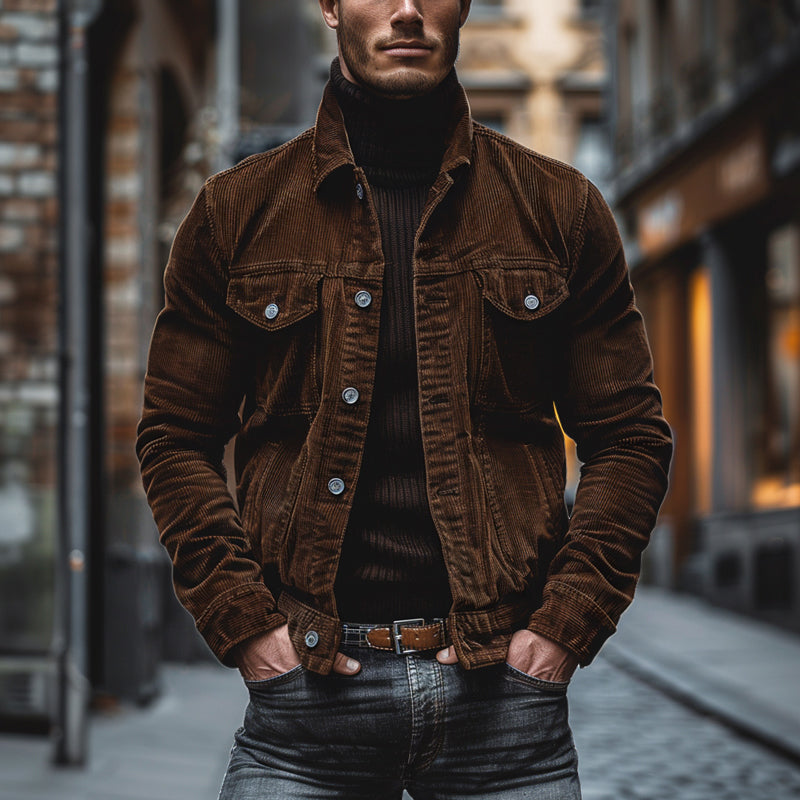 Eddie - Veste Rétro En Velours Côtelé Pour Hommes
