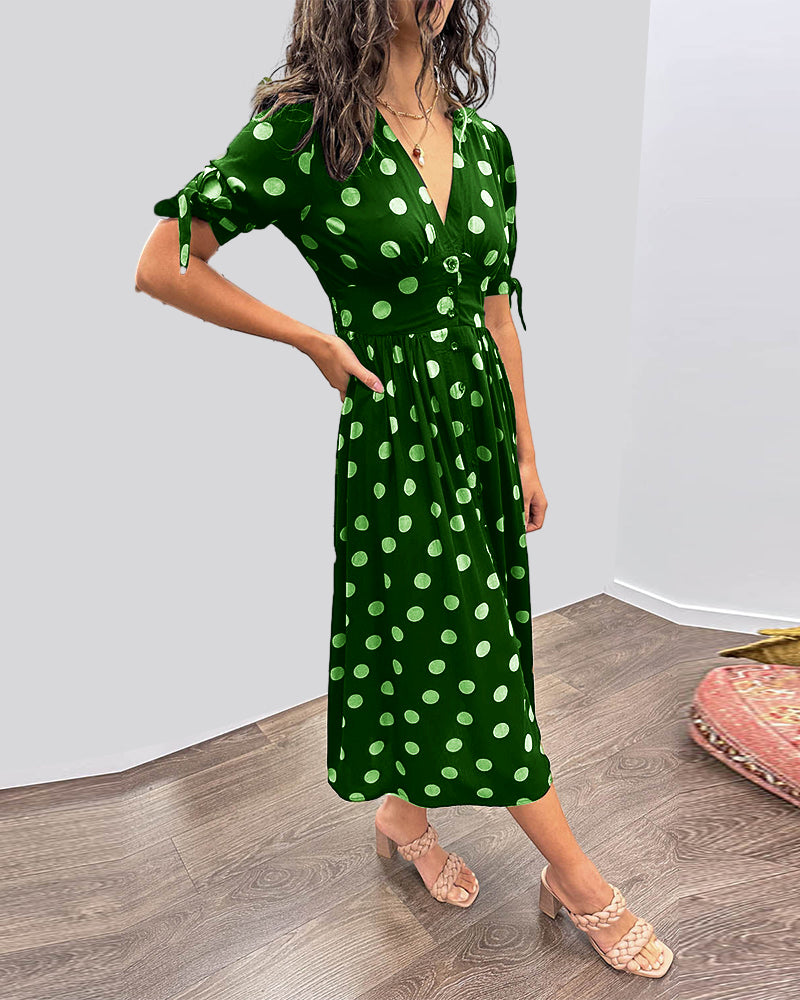 Mia - Robe À Pois Avec Décolleté En V Profond