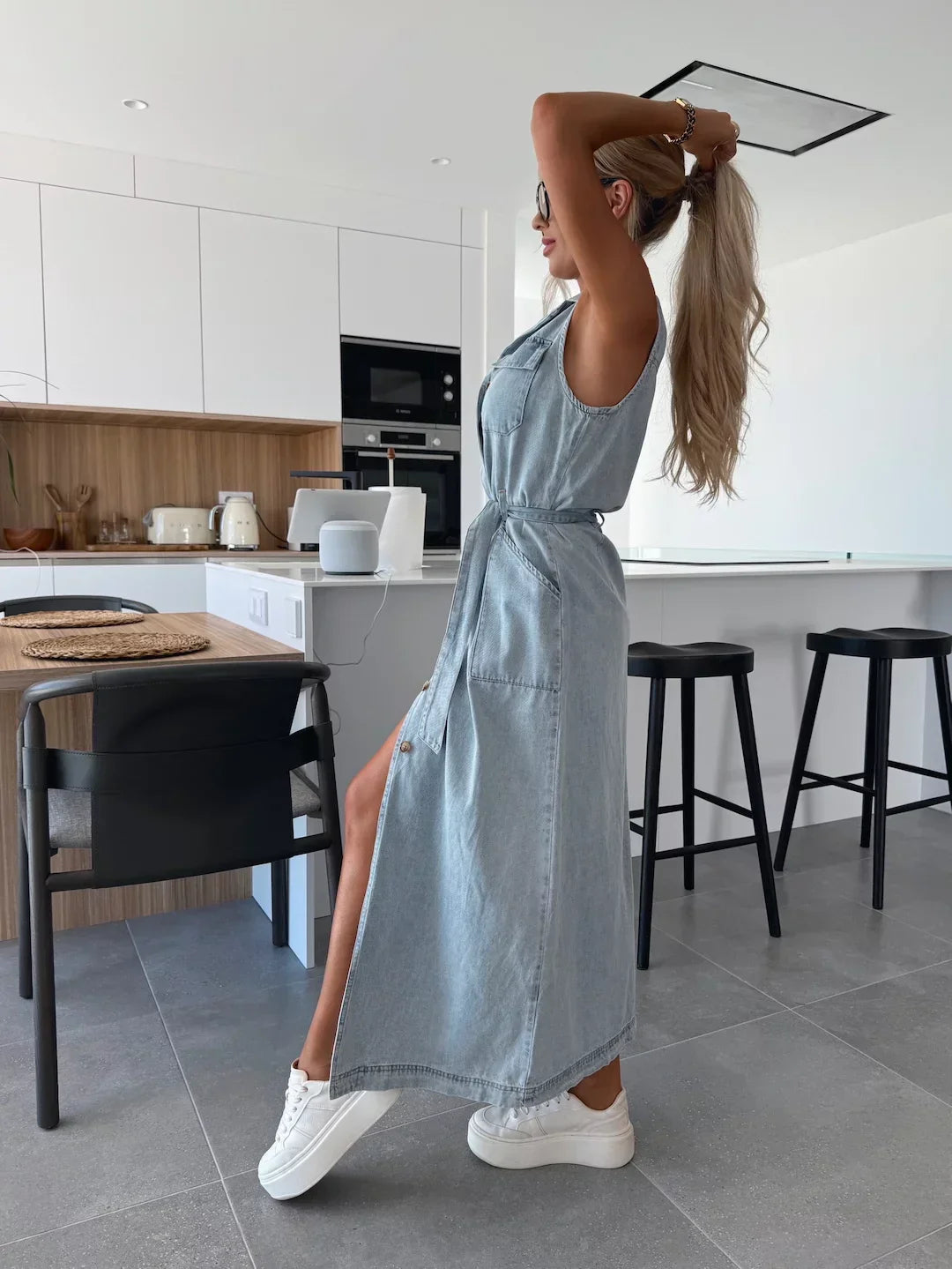 Louisa | Robe Maxi en Denim