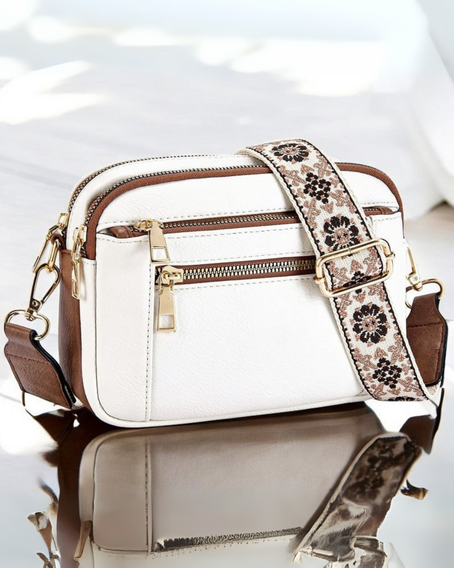 Camille | Sac à Bandoulière en Cuir Élégant pour Femme avec Compartiments Pratiques 0