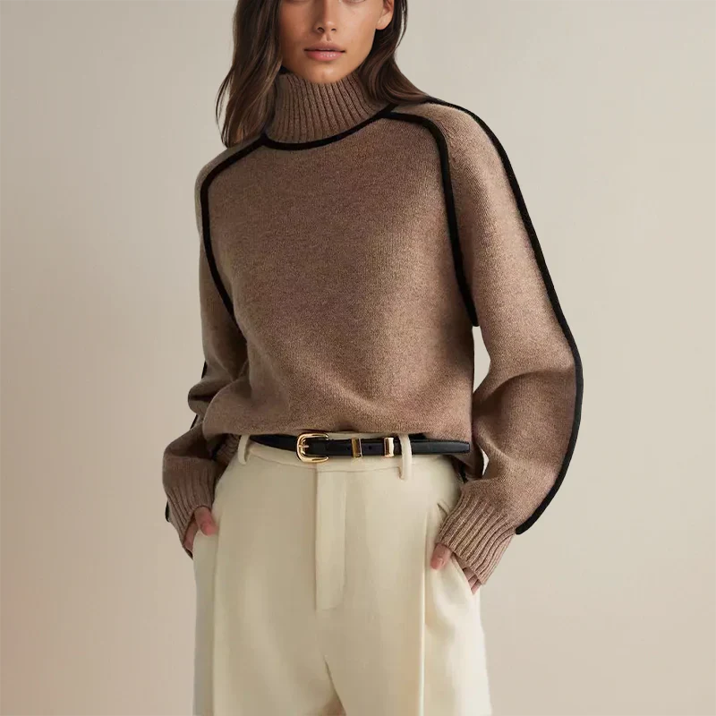 Amandine - Pull Chic à Col Roulé