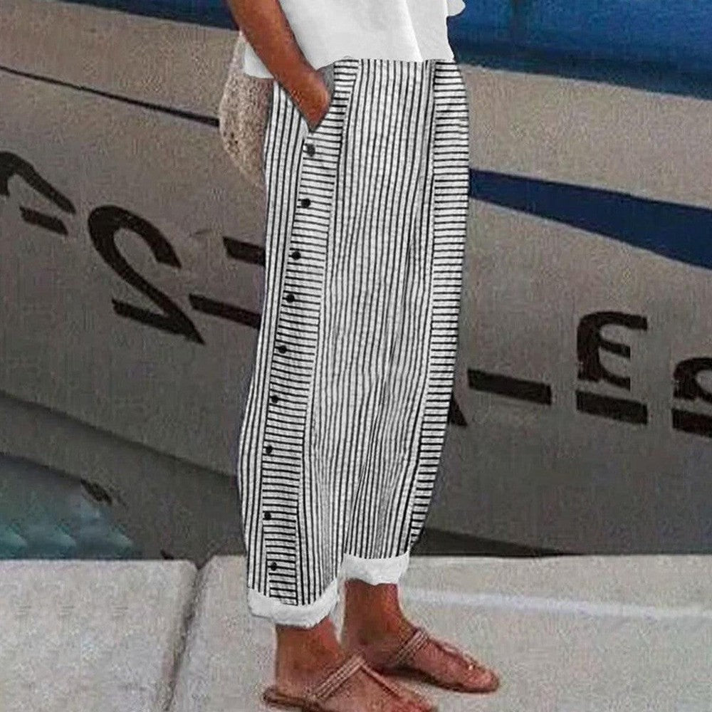 Pantalon Décontracté Avec Poches Latérales