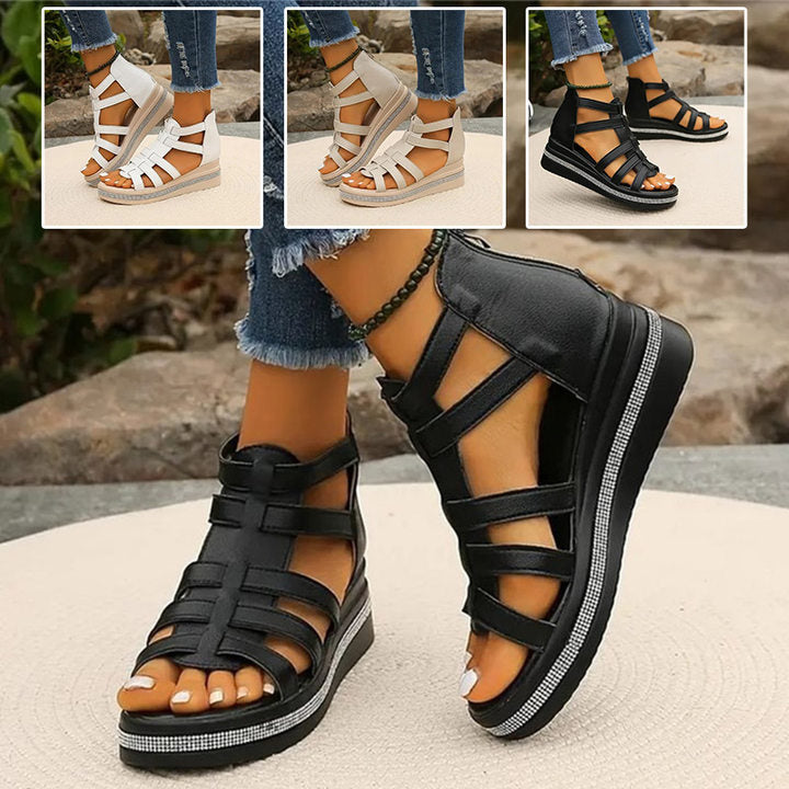 Salave | Sandales à Strass Avec Semelle Compensée