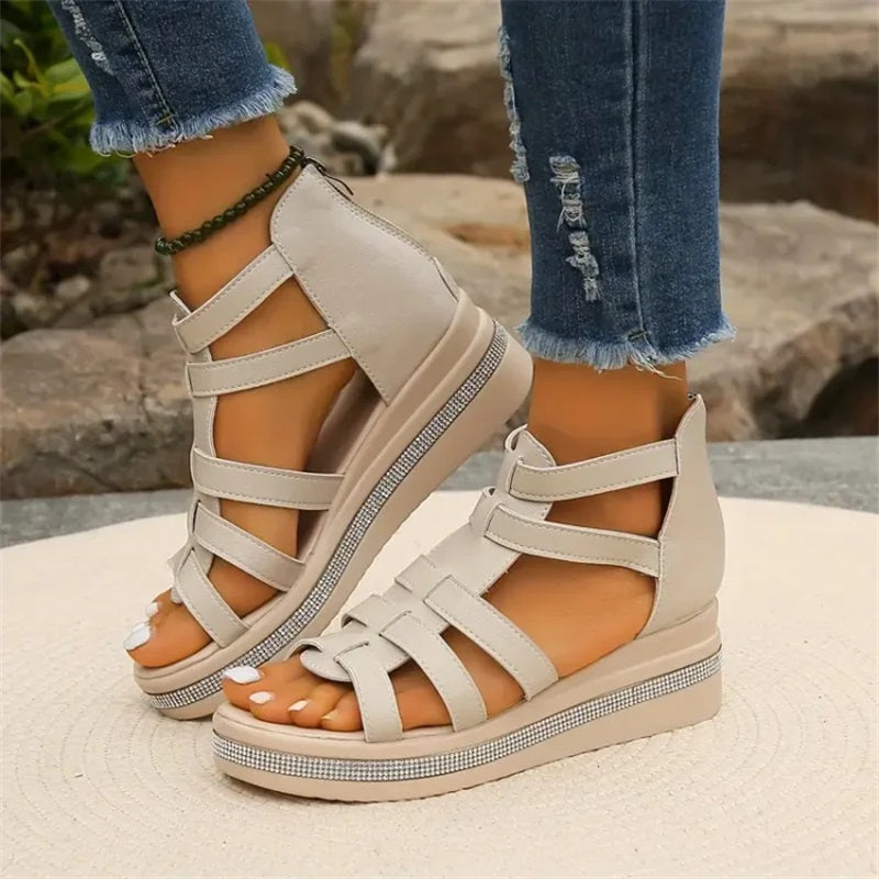 Salave | Sandales à Strass Avec Semelle Compensée