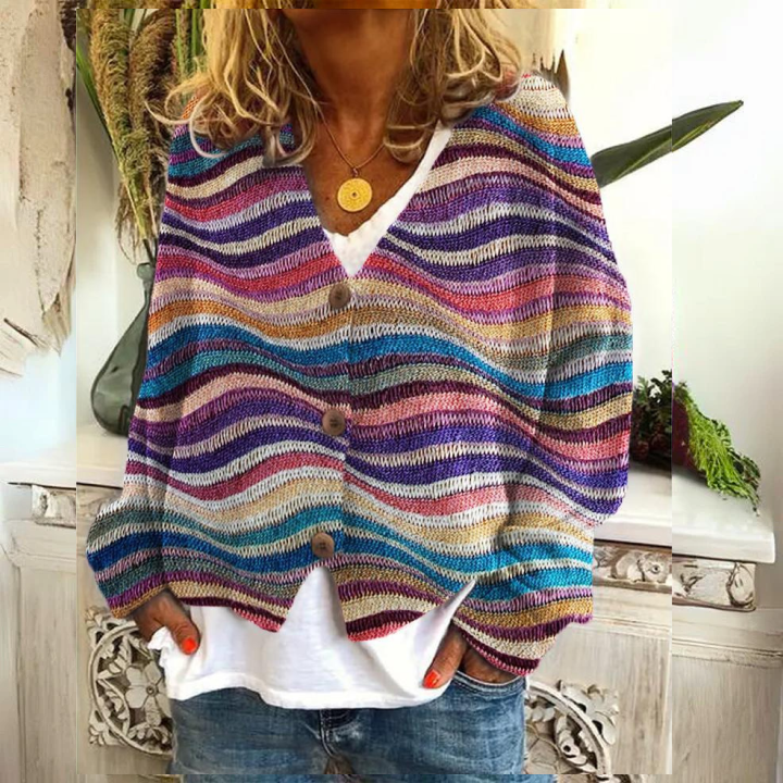 Angie | Veste En Tricot Chaude Pour Femmes Avec Fleurs