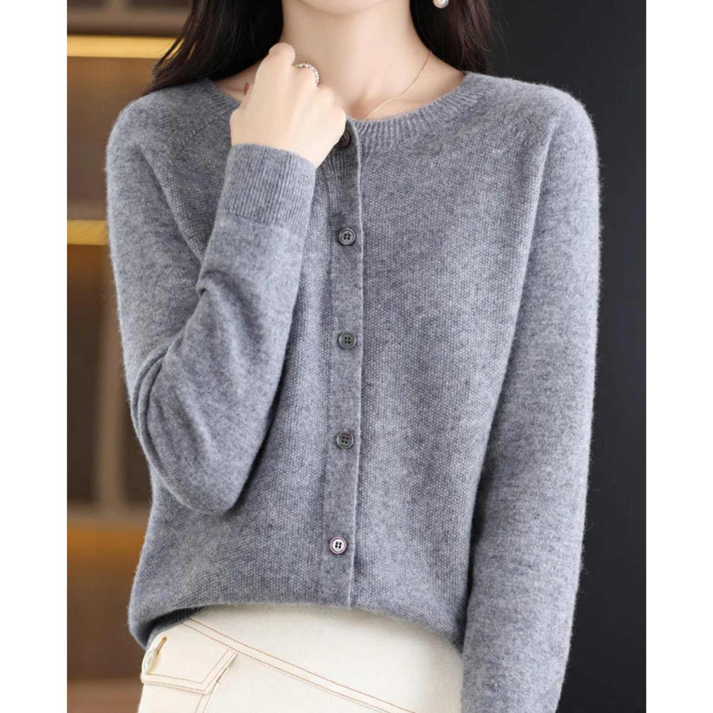Pull col O en cachemire pour femmes