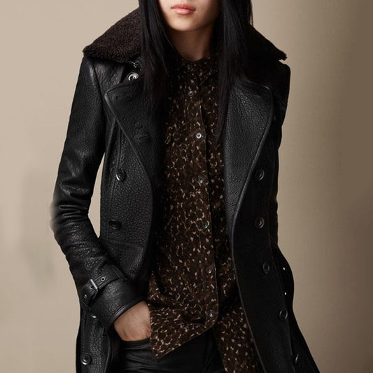 Victoria- Manteau en Cuir Luxueux