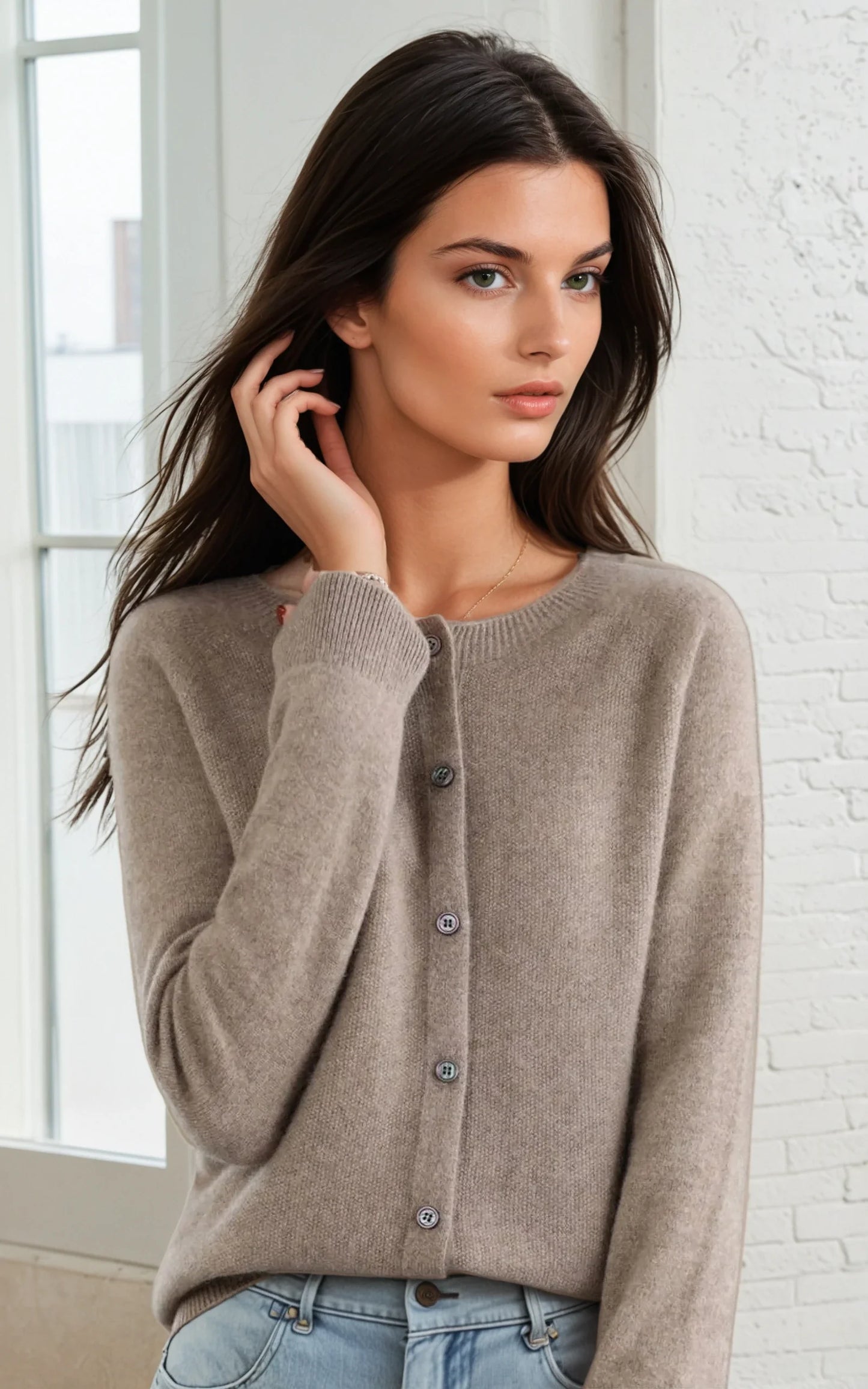 Pull col O en cachemire pour femmes