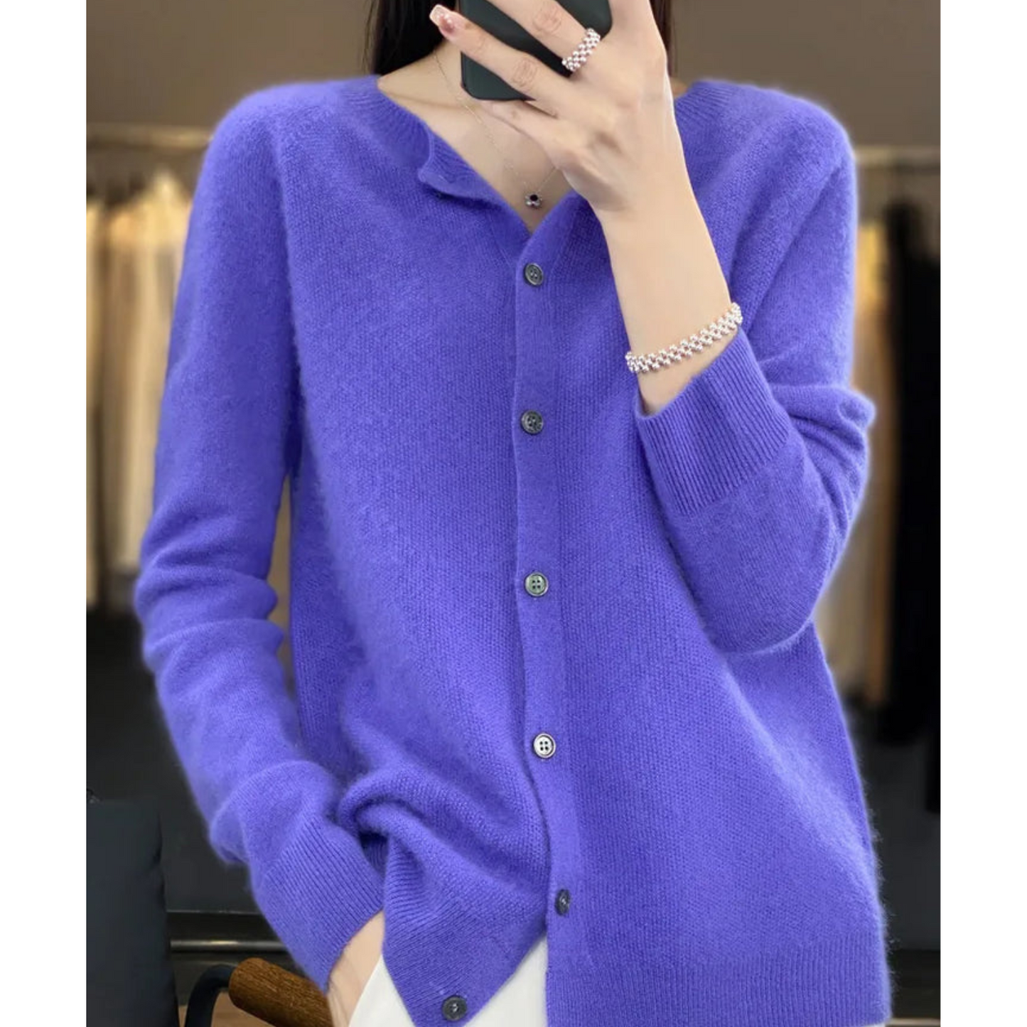 Pull col O en cachemire pour femmes