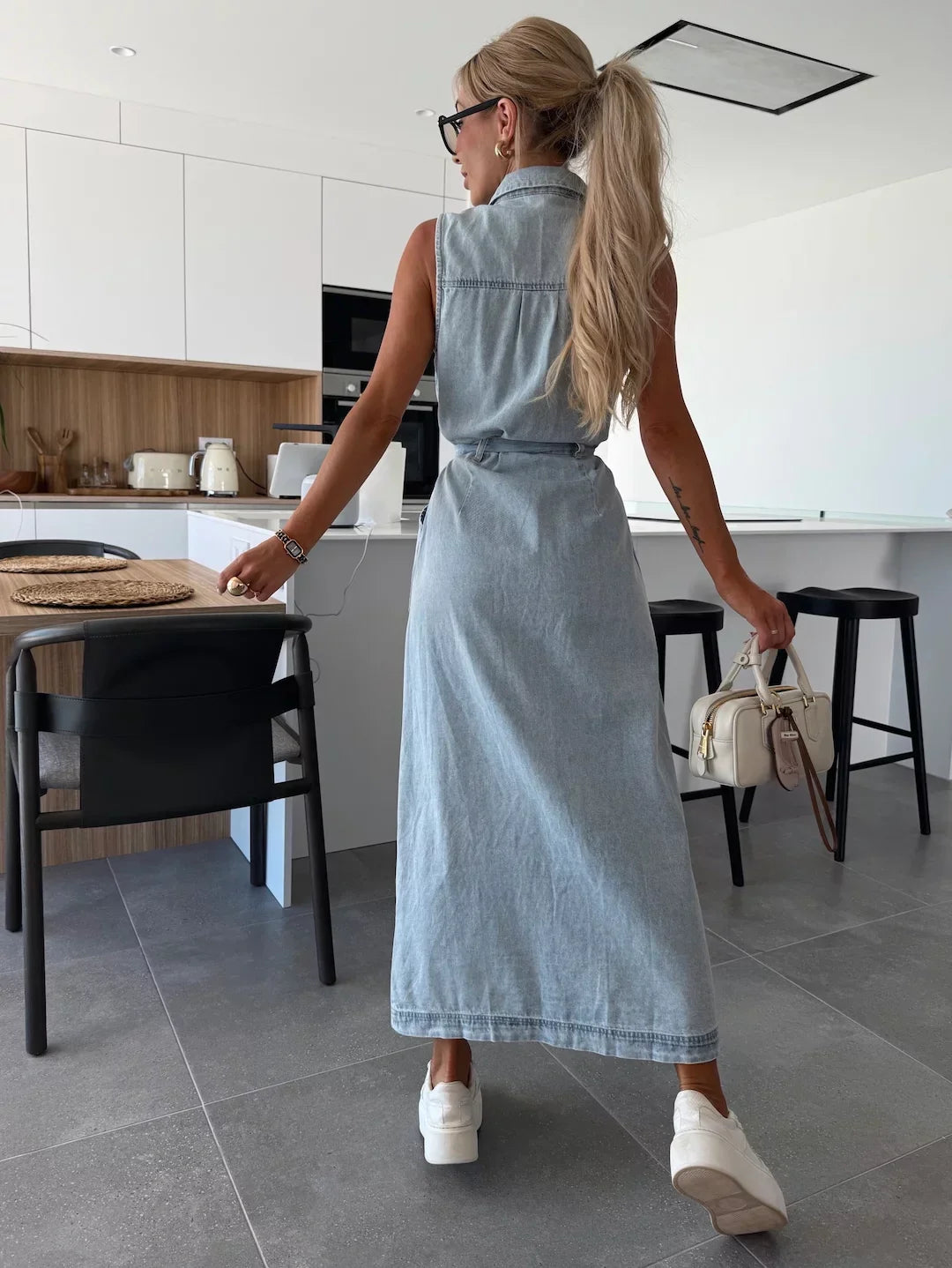 Louisa | Robe Maxi en Denim