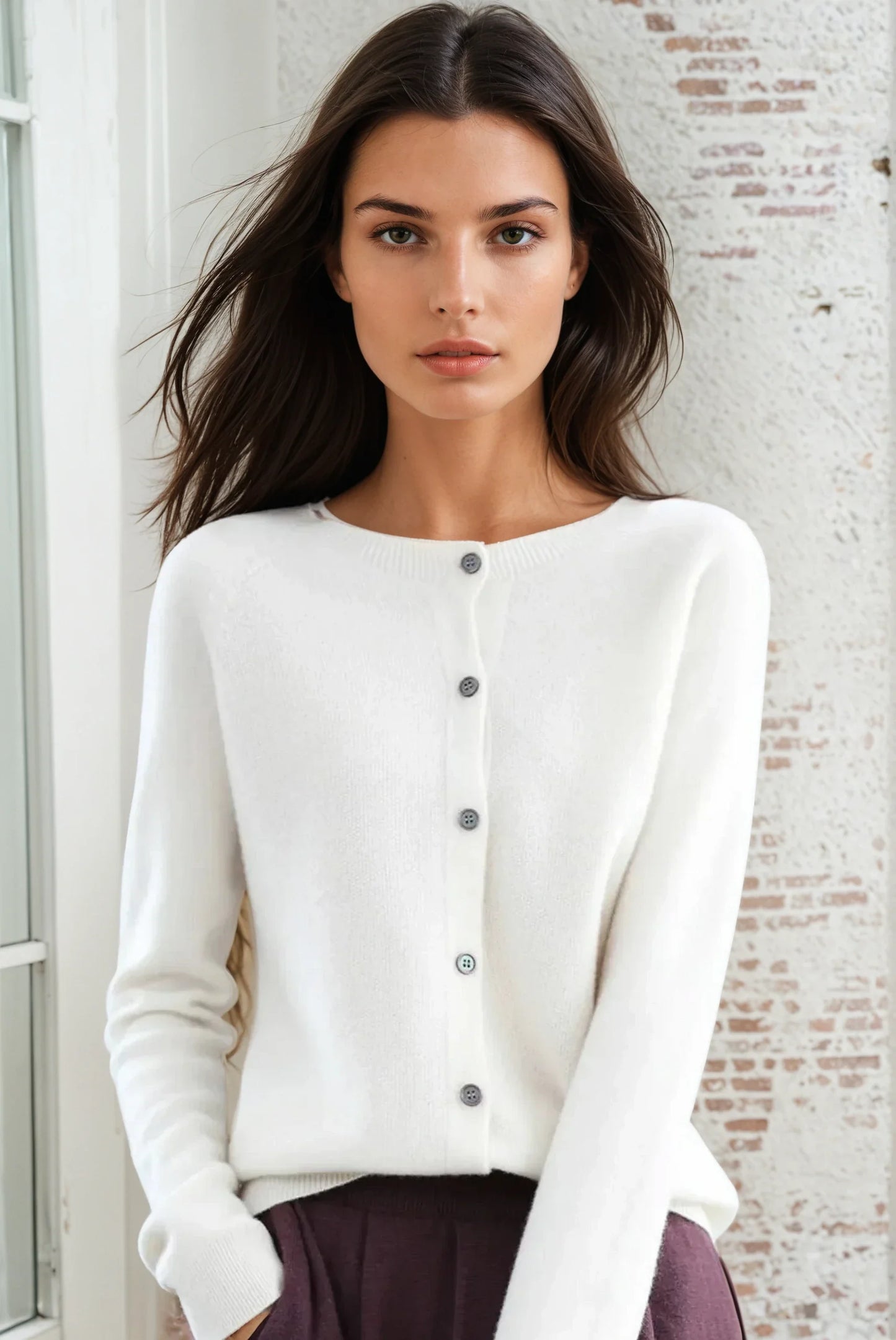 Pull col O en cachemire pour femmes