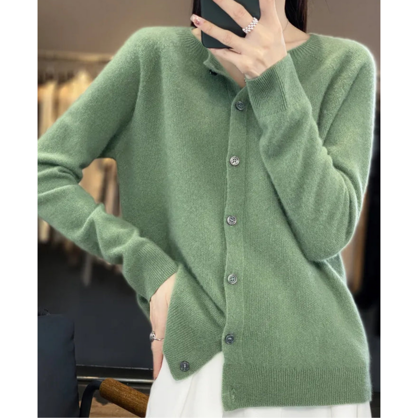 Pull col O en cachemire pour femmes