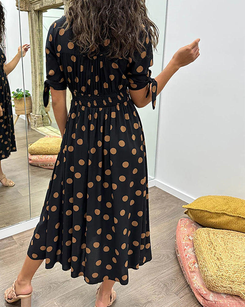 Mia - Robe À Pois Avec Décolleté En V Profond