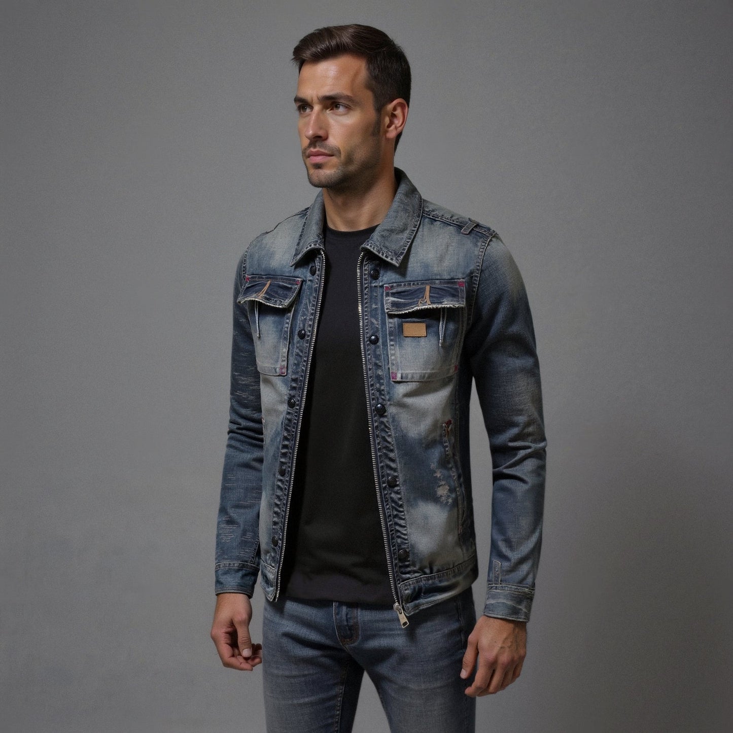 Carl - Veste En Denim Rétro