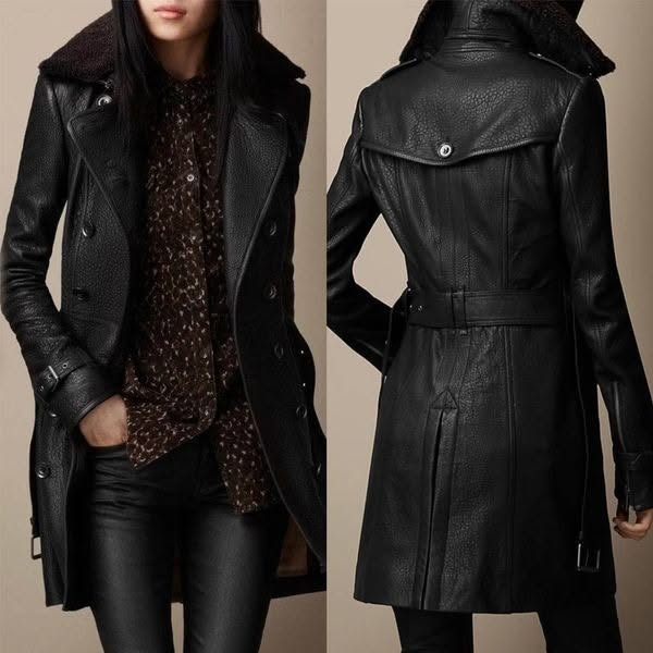 Victoria- Manteau en Cuir Luxueux