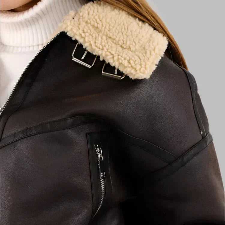 Pia | Veste En Cuir Élégante Pour Une Confiance Totale