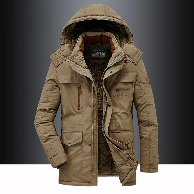Parka Mi-Long avec Capuche Et Fermeture Zippée pour Homme