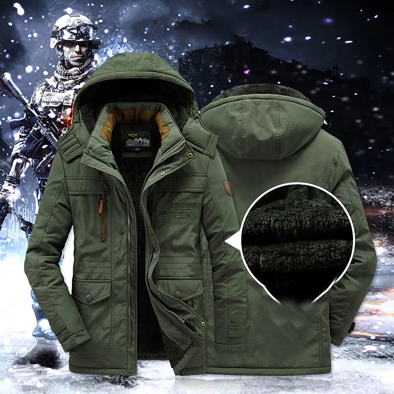 Parka Mi-Long avec Capuche Et Fermeture Zippée pour Homme
