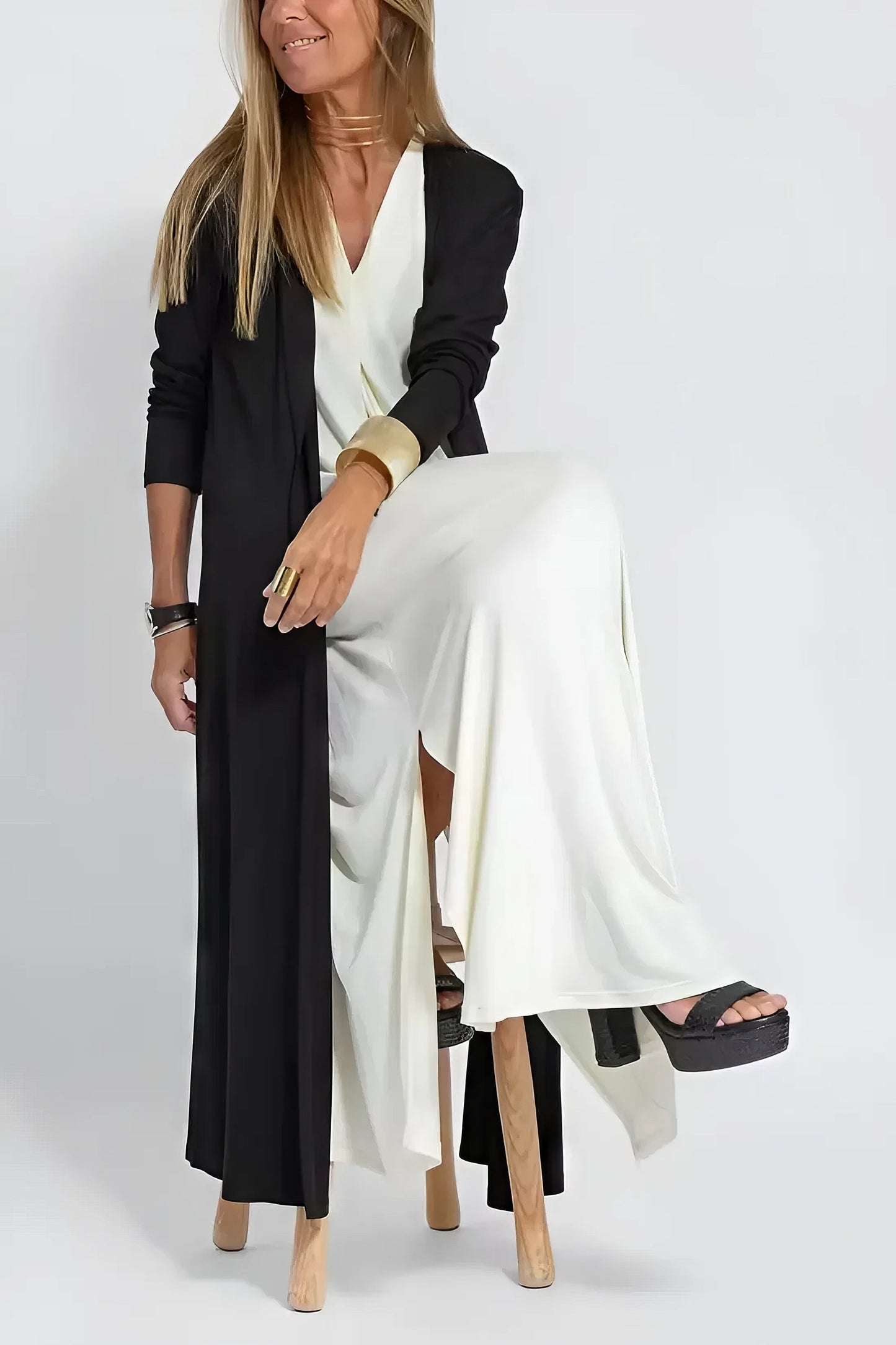 Raquel | Robe longue élégante + Cardigan Assorti